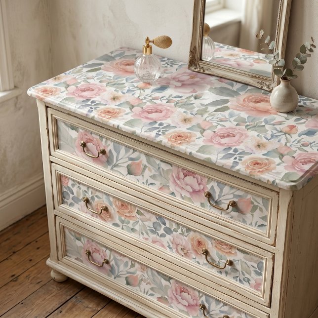 Papel De Seda Flores de Acuarela Elegantes Peonías Rosadas Paste (Subido por el creador)