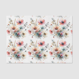 Papel De Seda Flores de Acuarela Tinta de Alcohol Floral