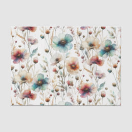 Papel De Seda Flores de Acuarela Tinta Floral Alcohólica