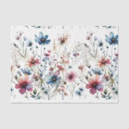 Papel De Seda Flores de Acuarela Tinta Floral Alcohólica