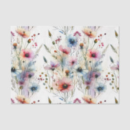 Papel De Seda Flores de Acuarela Tinta Floral de Alcohol