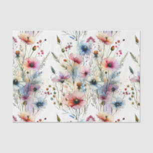 Papel De Seda Flores de Acuarela Tinta Floral de Alcohol