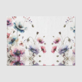 Papel De Seda Flores de Acuarela Tinta Floral de Alcohol
