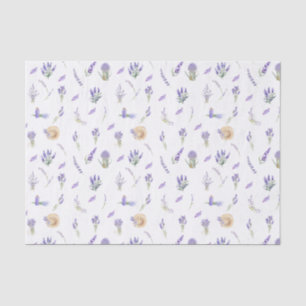 Papel De Seda Flores de agua Pastel Lavender