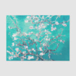 Papel De Seda Flores de almendro de Vincent Van Gogh Turquesa<br><div class="desc">Regalos de Flores de Almendro Turquesa para Fiesta de Boda,  Baby Shower o Fiesta de Primavera:</div>