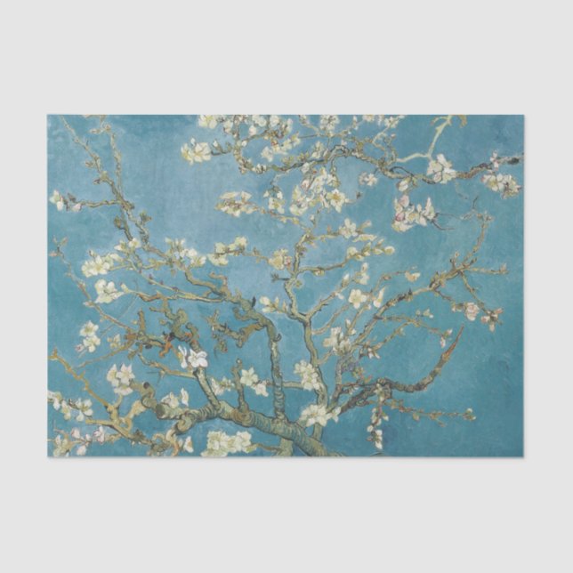 Papel De Seda Flores de almendros, pintura famosa (Anverso)