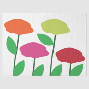 Papel De Seda Flores de amapola coloridas Floral