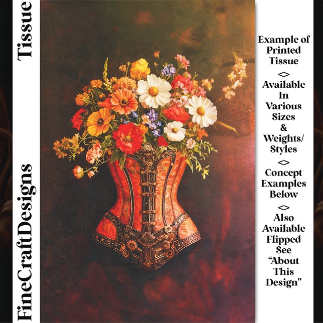 Papel De Seda Flores de armazón de acero victorianas DF5LF Decou (Subido por el creador)