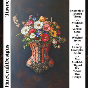 Papel De Seda Flores de armazón de acero victorianas DF5R Decoup