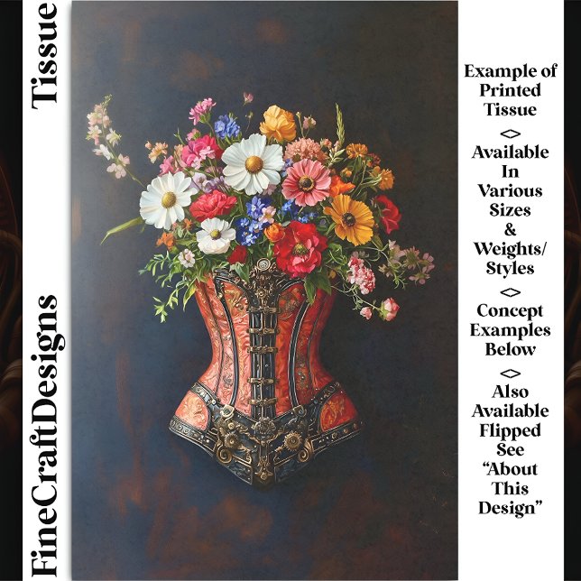 Papel De Seda Flores de armazón de acero victorianas DF5R Decoup (Subido por el creador)