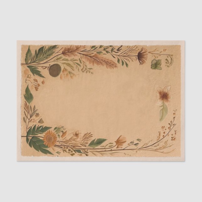 Papel De Seda Flores de barro de terracota Boho (Anverso)