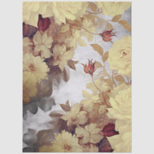 Papel De Seda Flores de Boda Elegantes y Vintage de Gran Tamaño