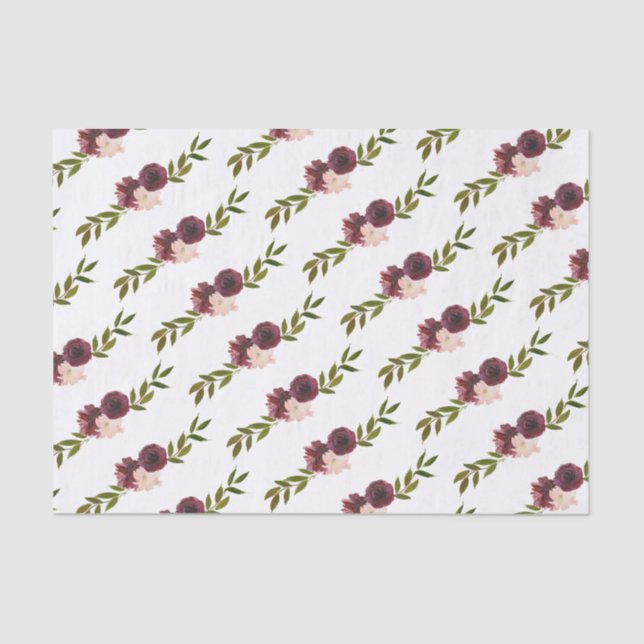 Papel De Seda Flores de Borgoña (Anverso)