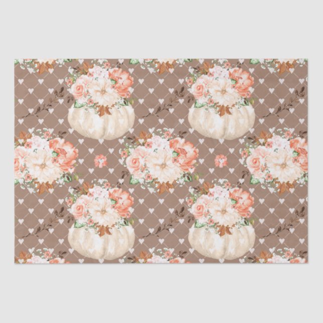 Papel De Seda Flores de calabaza boho (Anverso)