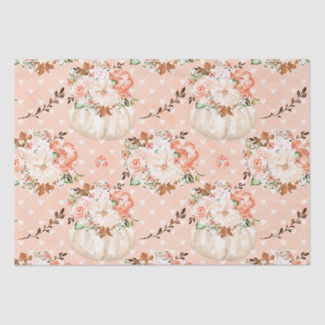 Papel De Seda Flores de calabaza boho (Anverso)