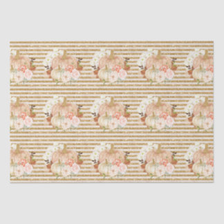 Papel De Seda Flores de calabaza de Boho líneas de purpurina de