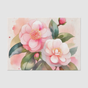 Papel De Seda Flores de camellia rosa