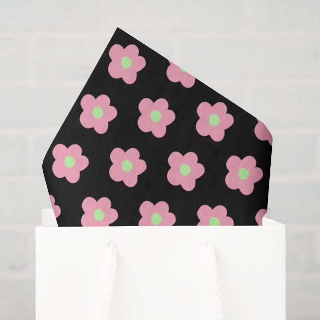 Papel De Seda Flores de cerezo en negro (Bolsa de regalo)