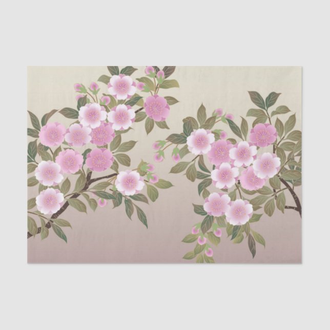Papel De Seda Flores de cerezo japonesas (Anverso)