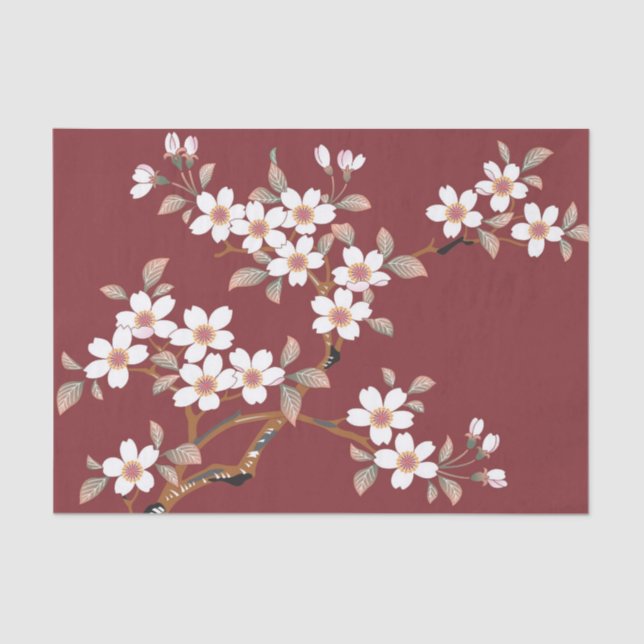 Papel De Seda Flores de cerezo japonesas (Anverso)
