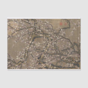 Papel De Seda Flores de ciruelas blancas y luna por Ito Jakuchu