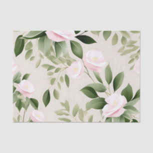 Papel De Seda Flores de color de agua delgadas Patrón de eucalip