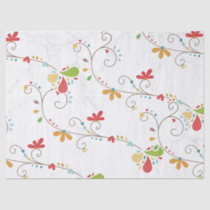Papel De Seda Flores de color de agua Patrón de fondo personaliz