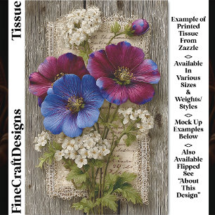 Papel De Seda Flores de colores, encaje, madera rústica DS5R Dec