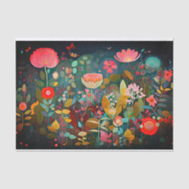 Papel De Seda Flores de Cottagecore Decoración de pintura abstra