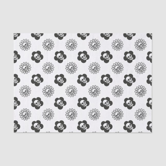 Papel De Seda Flores de cráneos (Anverso)