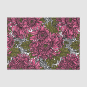 Papel De Seda Flores de crisantemo rosa
