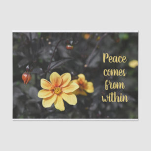 Papel De Seda Flores de Dahlia amarilla Motivación de Wisley Gar
