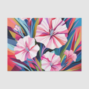 Papel De Seda Flores de Dianthus Geométricos en negrita