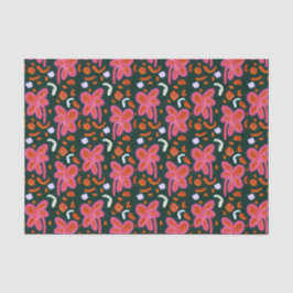 Papel De Seda Flores de dulces y estampado de Pascua - oscuro