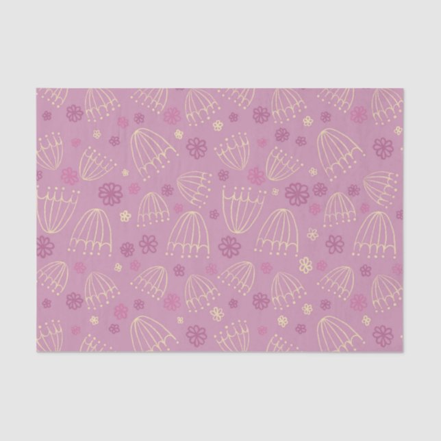 Papel De Seda Flores de encaje de la Reina Ana dibujadas en pape (Anverso)