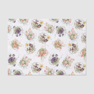 Papel De Seda Flores de época, filigrí y cintas