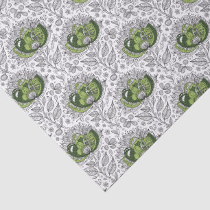 Papel De Seda Flores de estilo de arte abstracto en tonos de ver