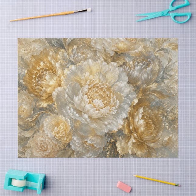 Papel De Seda Flores de Fantasía de Lujo (Artesanía)