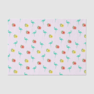 Papel De Seda Flores de flamenco e hibiscus