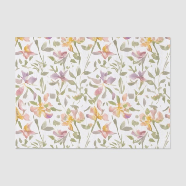 Papel De Seda Flores de Freesia de patrón floral (Anverso)