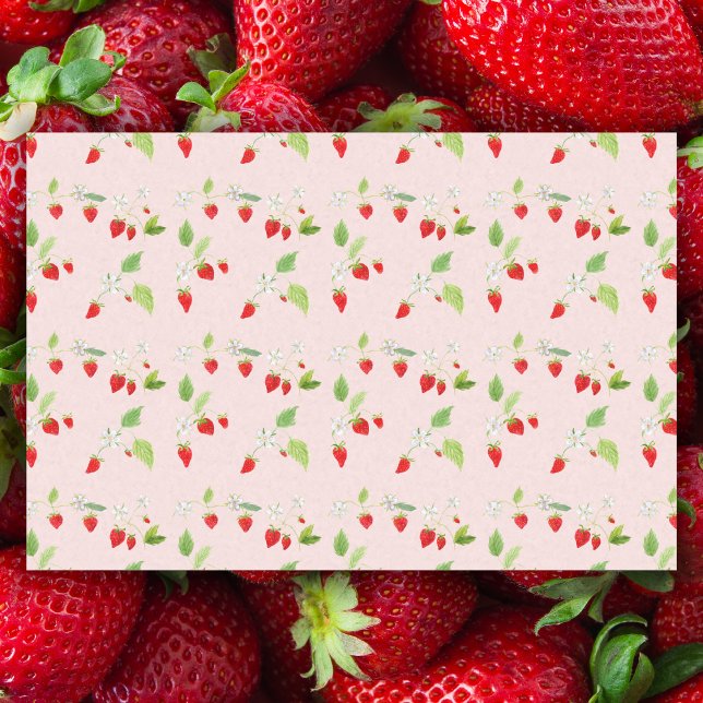 Papel De Seda Flores de Fresa en Acuarela (Subido por el creador)