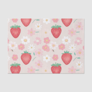 Papel De Seda Flores de fresa roja Fiesta de cumpleaños para ell