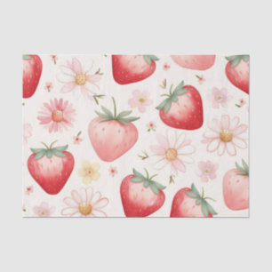 Papel De Seda Flores de fresa roja Fiesta de cumpleaños para ell