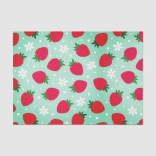 Papel De Seda Flores de fresa roja Fiesta de cumpleaños para ell