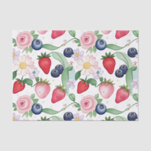 Papel De Seda Flores de fresa rosa Fiesta de cumpleaños para ell