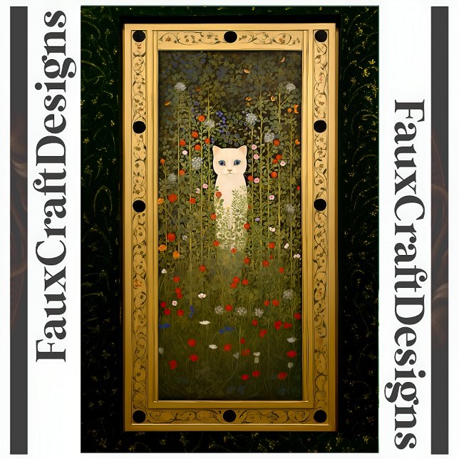Papel De Seda Flores de Gato Blanco Dorado Estilo Klimt Decoupag (Subido por el creador)