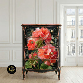 Papel De Seda Flores de Geranio Coral Decoupage
