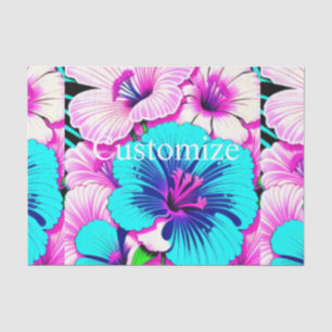 Papel De Seda Flores de Hibiscus multicolores Thunder_Cove