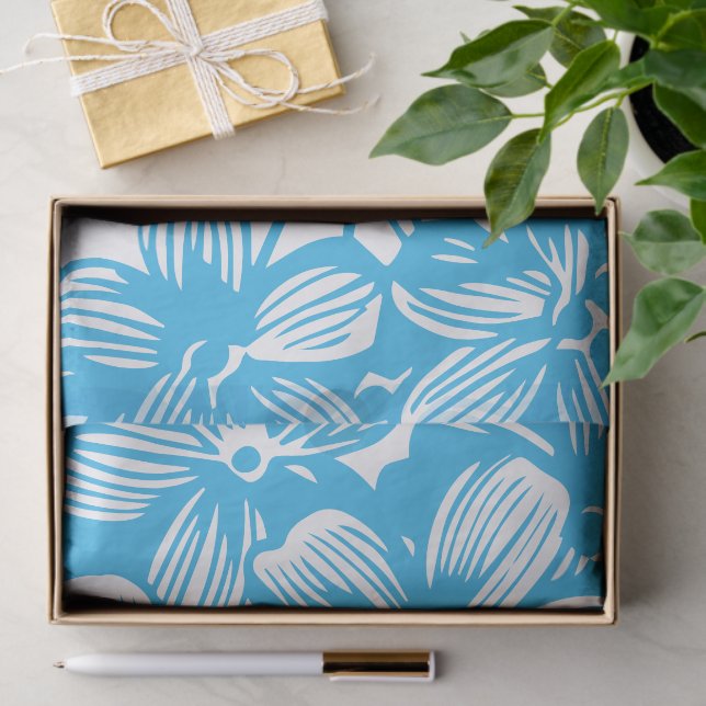 Papel De Seda Flores de hidrangea azul celestial (Regalo )