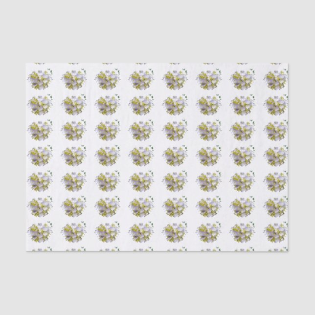 Papel De Seda Flores de hidrangea en el corazón (Anverso)